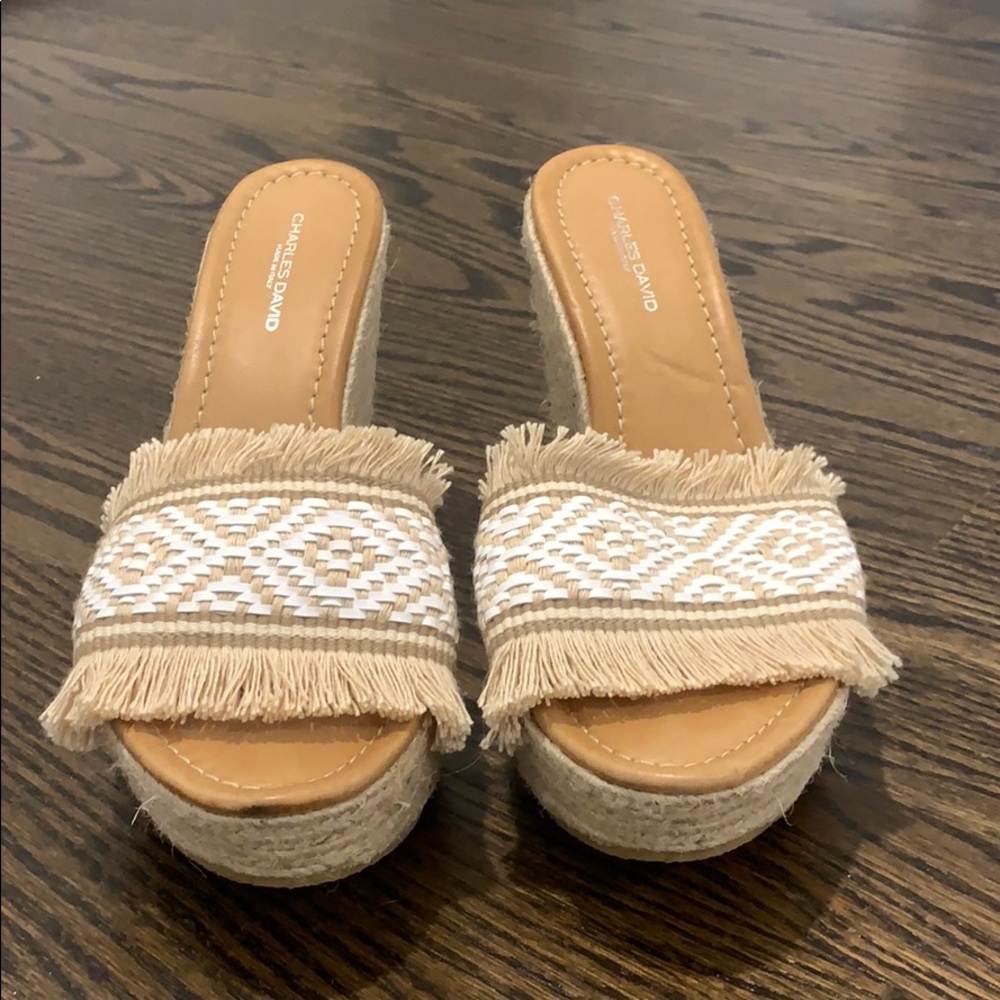 Boho espadrille fringe wedges